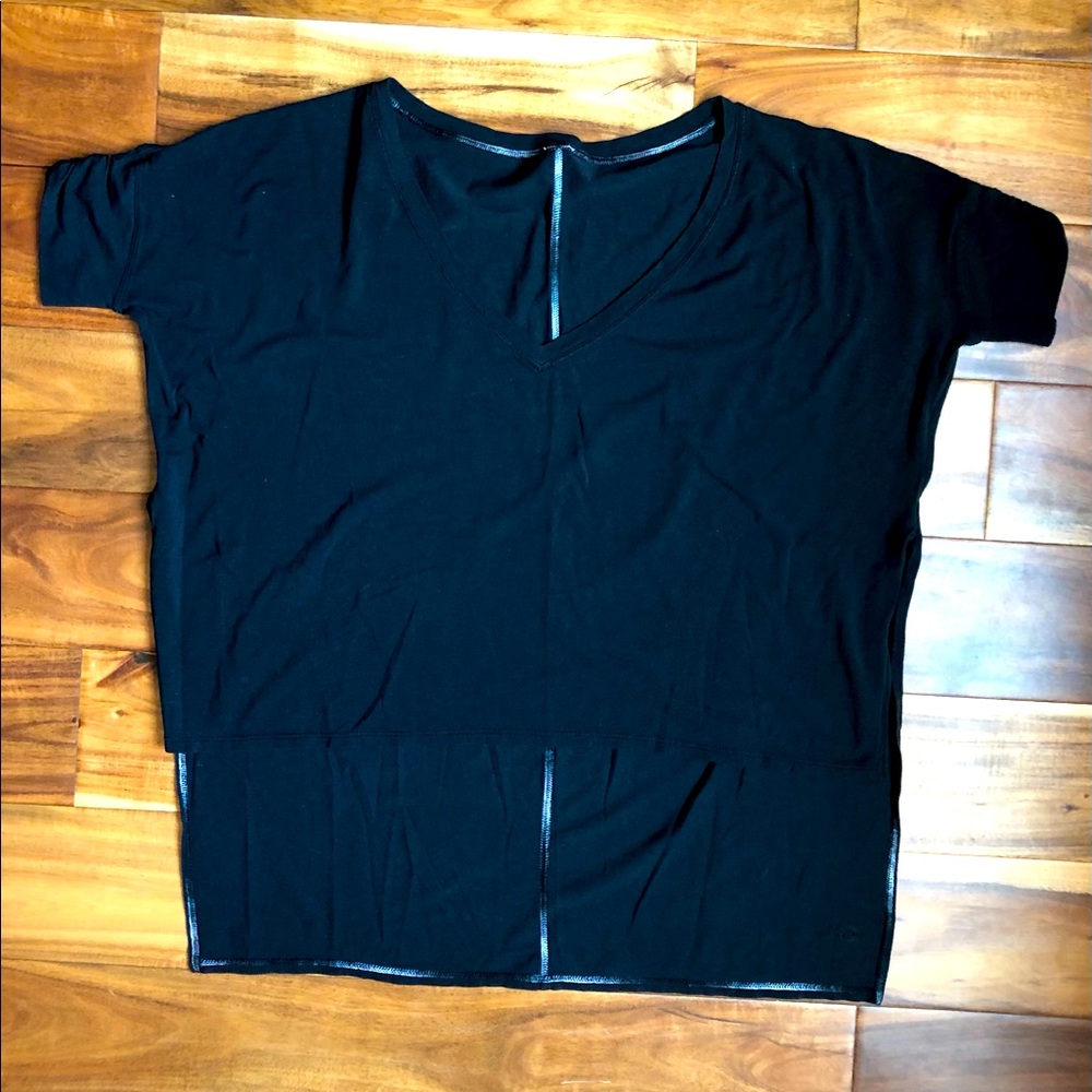 Lululemon crop in front, long in back top